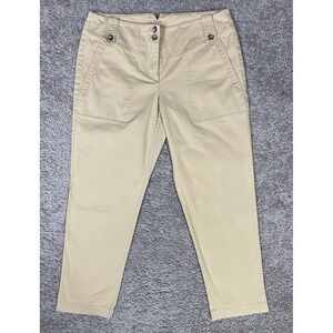 Theory Womens Trousers Size 4 (30x25) Beige Button Belt Loops‎ EUC Made in USA